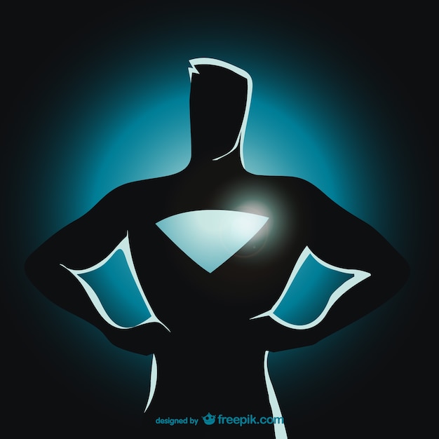 Superhero standing silhouette