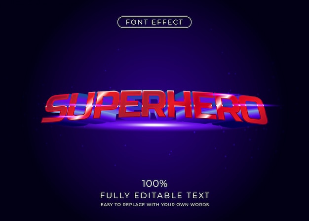 Superhero text effect, 3d  font style