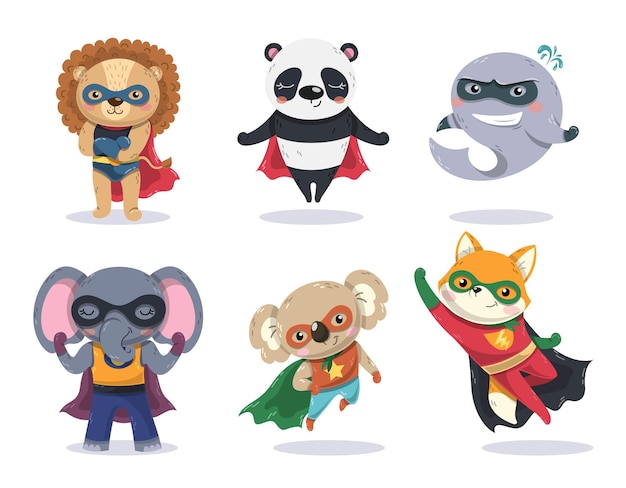 Superheroes animal kids set