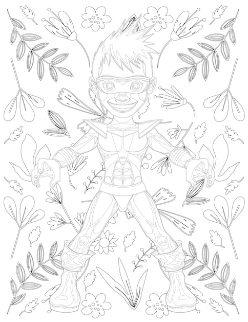 Superheroes Coloring Page
