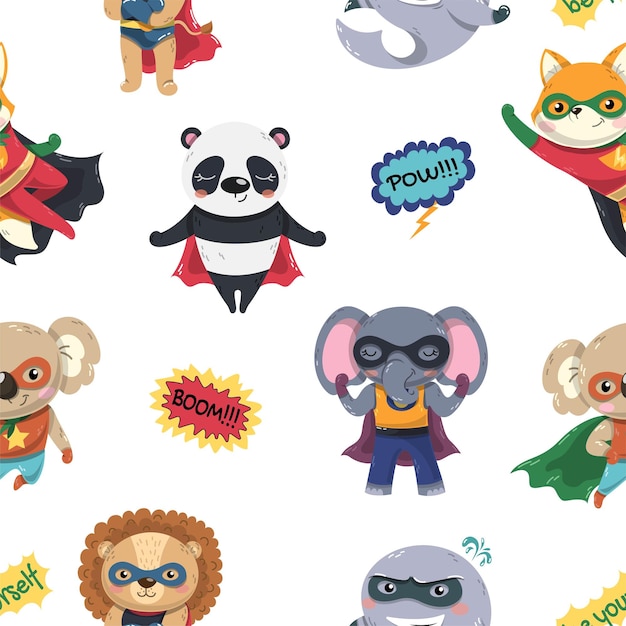 Superheroes seamless pattern