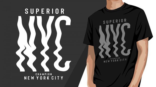 Superieur nyc typografie t-shirt ontwerp