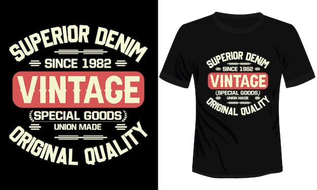 Superieure denim originele kwaliteit vintage tshirt ontwerp vectorillustratie