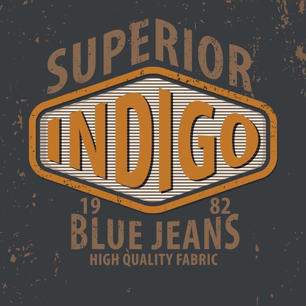 Superieure indigo-denimafbeelding voor t-shirt