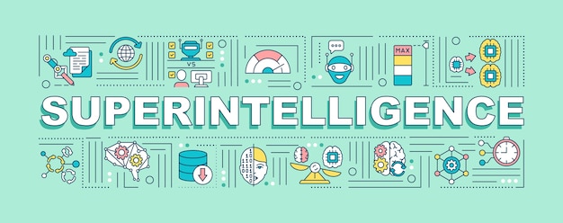 Bandiera di concetti di parola di superintelligenza