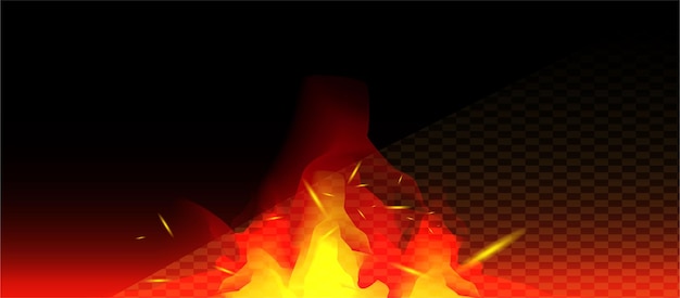 黒の背景に優れた火の粒子。背景の良い抽象的な火ベクトル イラスト