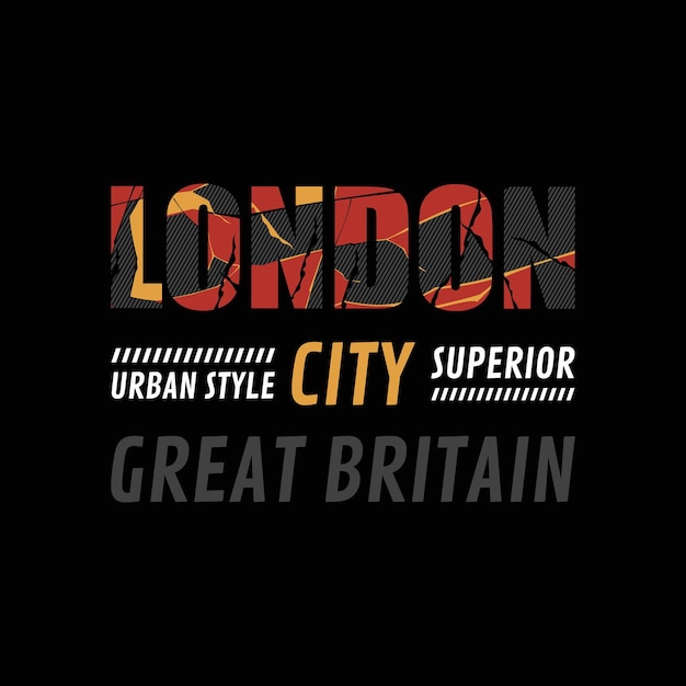 Превосходный городской стиль, Лондон, Великобритания, бренд, векторный дизайн футболки