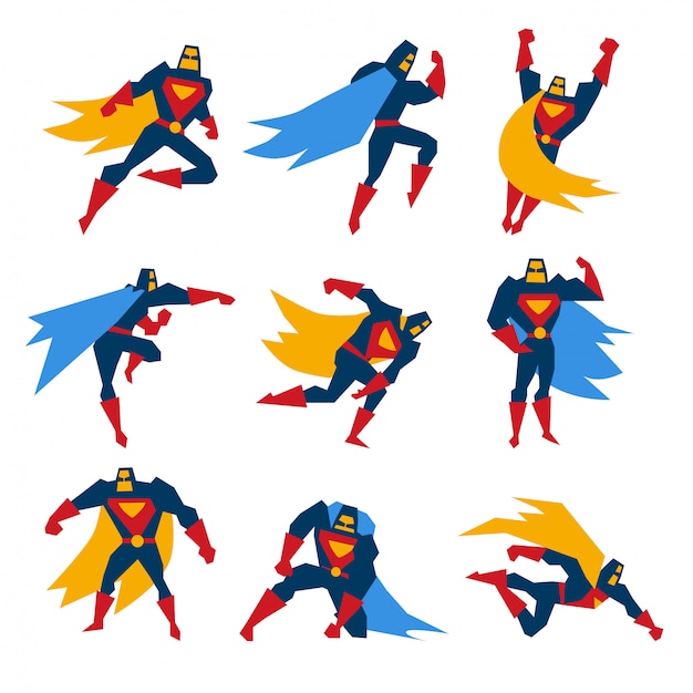 Superman Poses Set Illustration