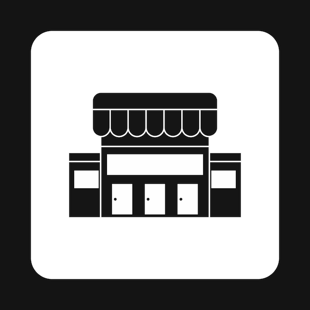 Supermarket building icon in simple style on a white background vector illustration