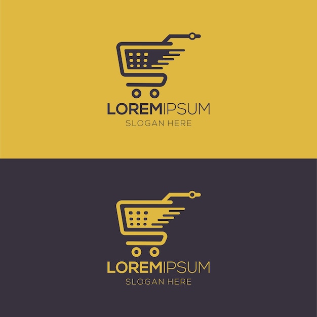 supermarket cart logo template