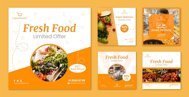 Supermarket instagram post design template