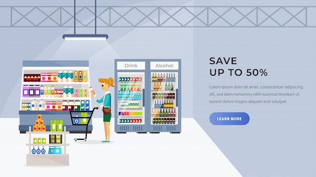 Supermarket landing page