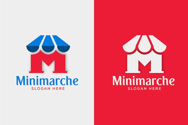 Supermarket logo design with cart and store free vector