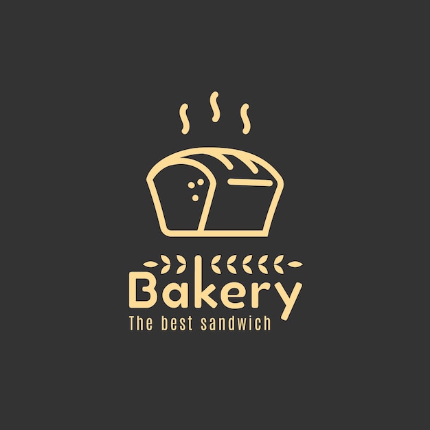 Modello di logo del supermercato con pane cotto