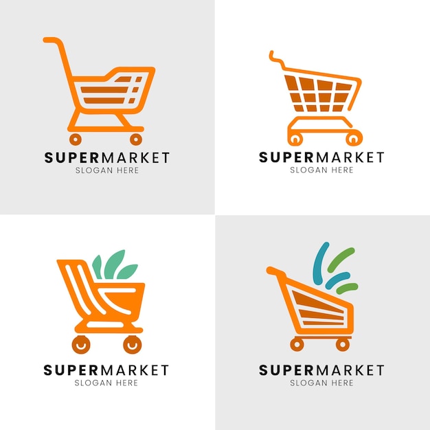 Vector supermarket logos set