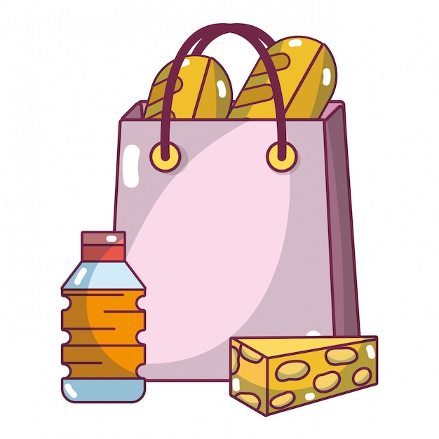 Vector supermarket products cartoon