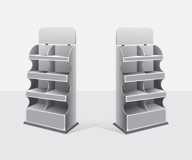 Vector supermarket retail store shelf mockup