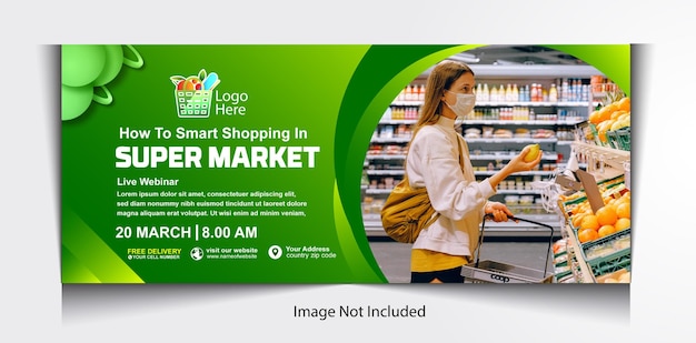 Vector supermarket social media banner template