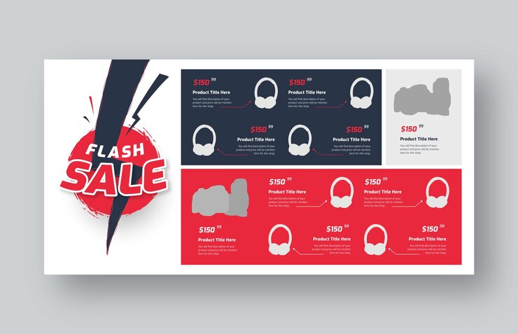 Vector supermarket store product sale catalog black friday promotion web banner ads design for social media