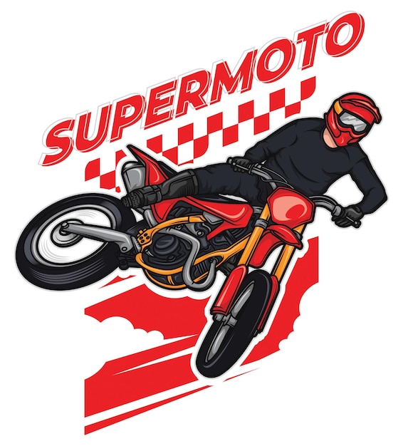 Vettore modello di illustrazione supermoto