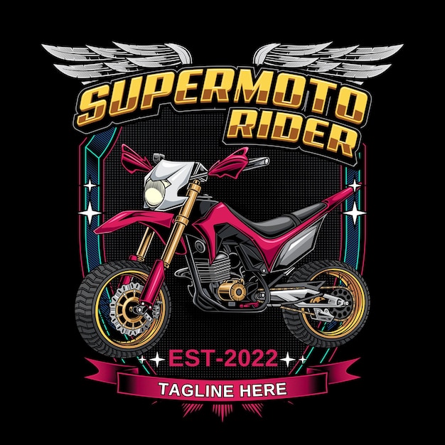 Supermoto rider logo illustration