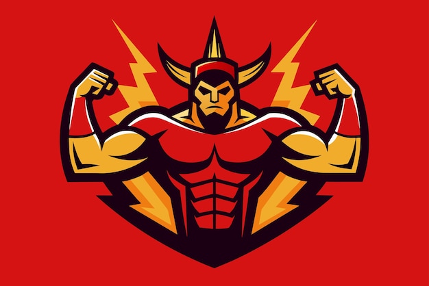 Дизайн логотипа Superpower Muscle Body излучает силу и уверенность