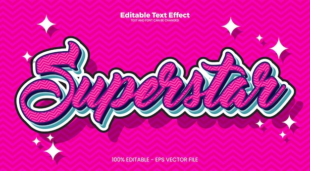 Superstar editable text effect in modern trend style