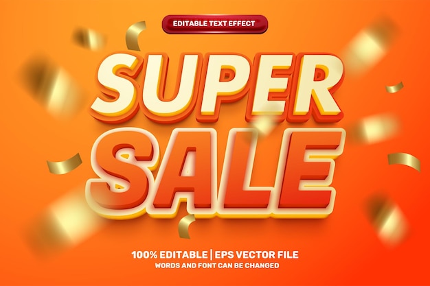 Superverkoop oranje wit vet 3d bewerkbare tekst effectstijl