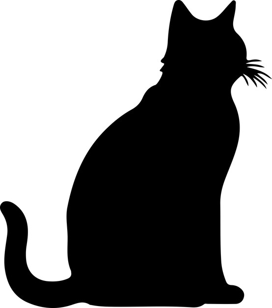 Vector suphalak cat black silhouette with transparent background