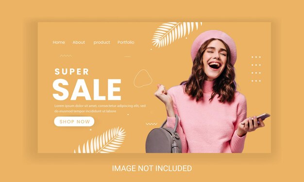 Vector supper sale fashion banner template