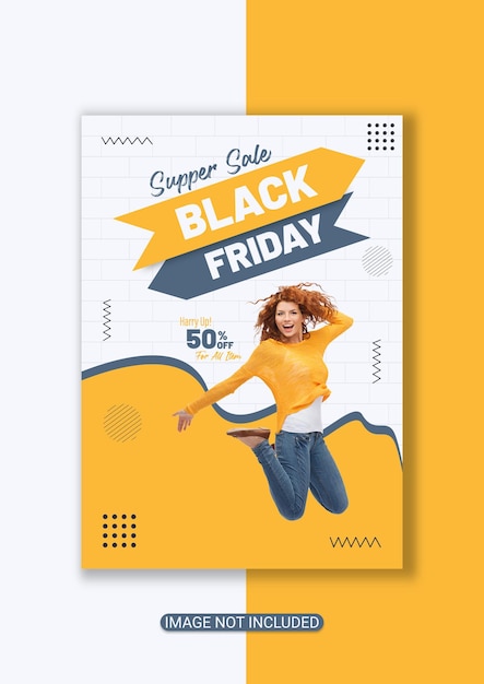 Vector supper sale template or black friday flyer template design