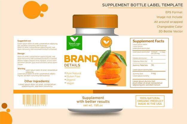 Vector supplement bottle design mockup3