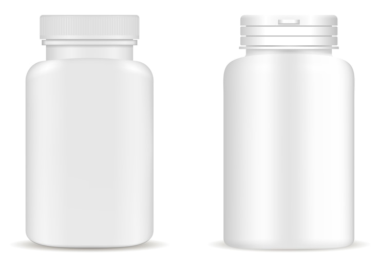 Vector supplement fles pil fles medicijnpot