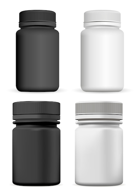 Vector supplement fles. pil jar