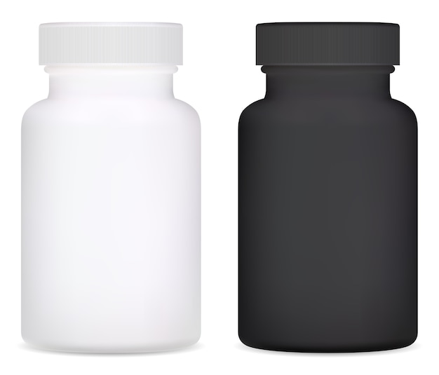 Supplement fles. plastic vitamine pil fles illustratie