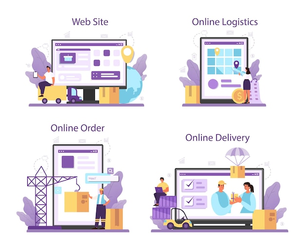 Vector suppliers online service or platform set