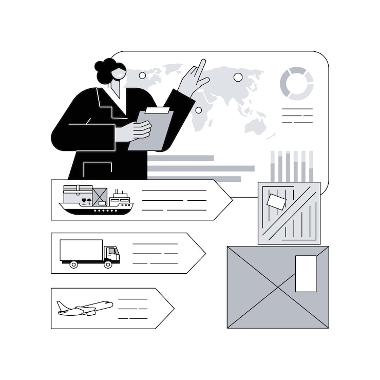 Vector supply chain analytics abstract concept vector illustration