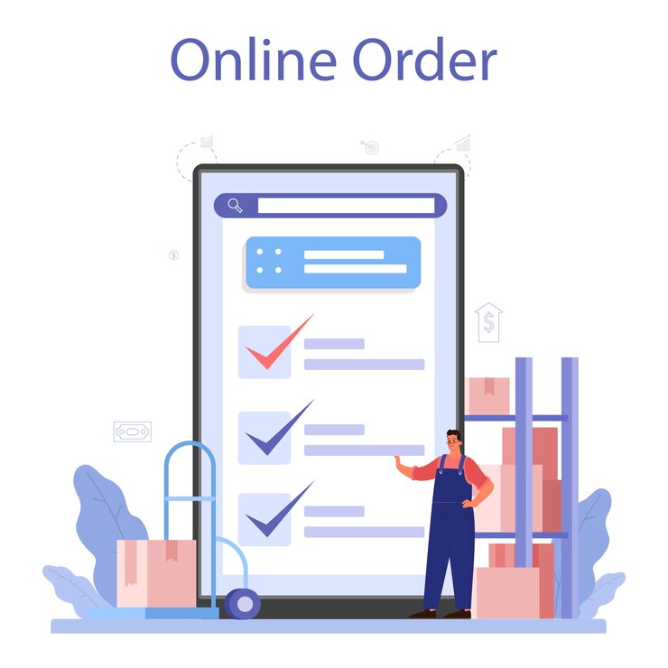 Vector supply online service or platform. b2b idea, global logistic and transportation service.