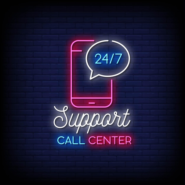 Support call canter neon signs style text