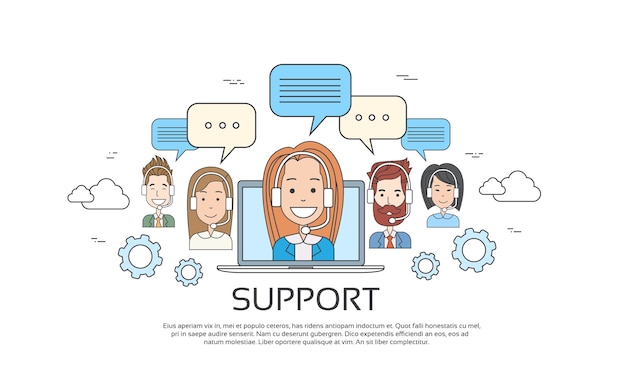 Vector support concept business people group