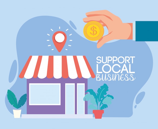 Vector support of local businesses in the city