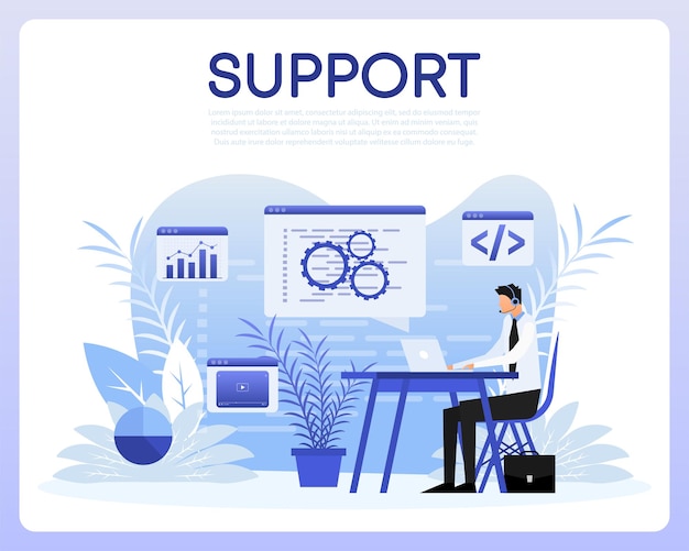 Support people Call center online customer support