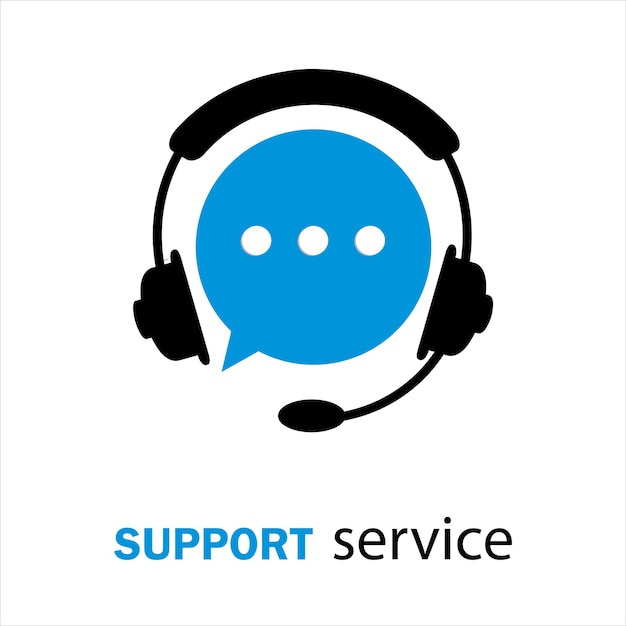 Vector support service with headphones customer support icon for consulting telemarketing consultant se