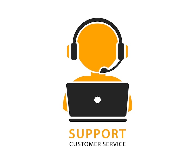 Vector support service with headphones