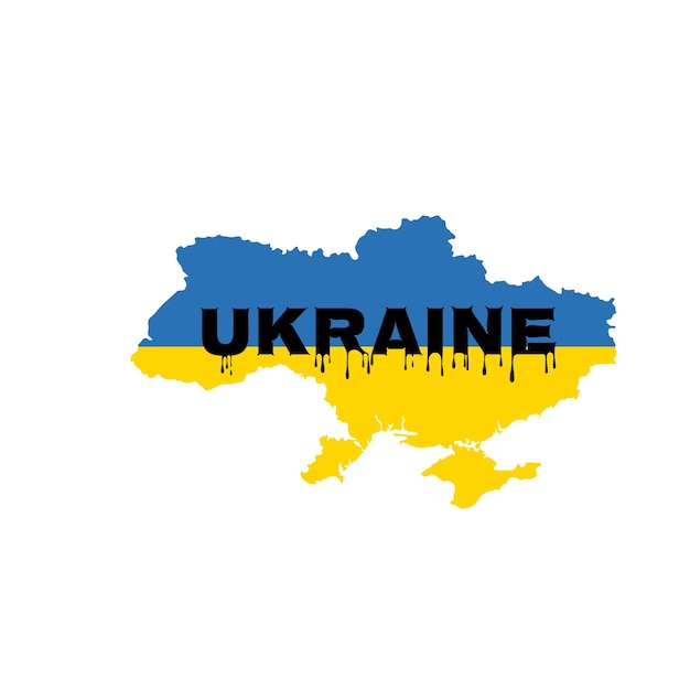 Vector support ukraine pray for ukraine peace concept illustration blue and yellow flag icon