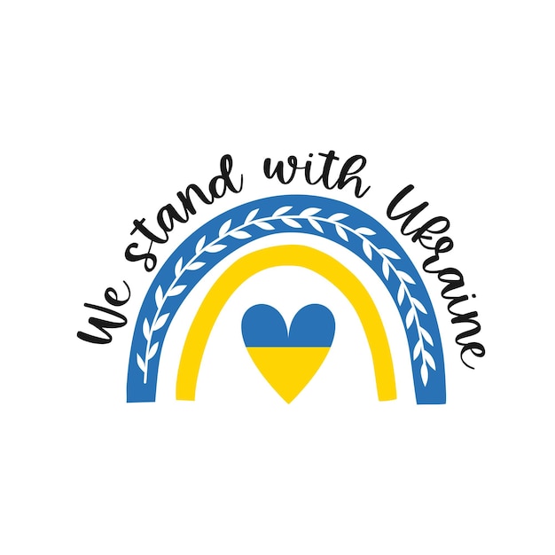 Support ukraine pray for ukraine peace concept illustration blue and yellow flag icon