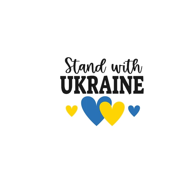 Vector support ukraine pray for ukraine peace concept illustration blue and yellow flag icon