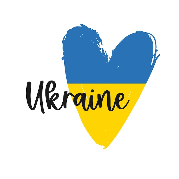 Support ukraine pray for ukraine peace concept illustration blue and yellow flag icon