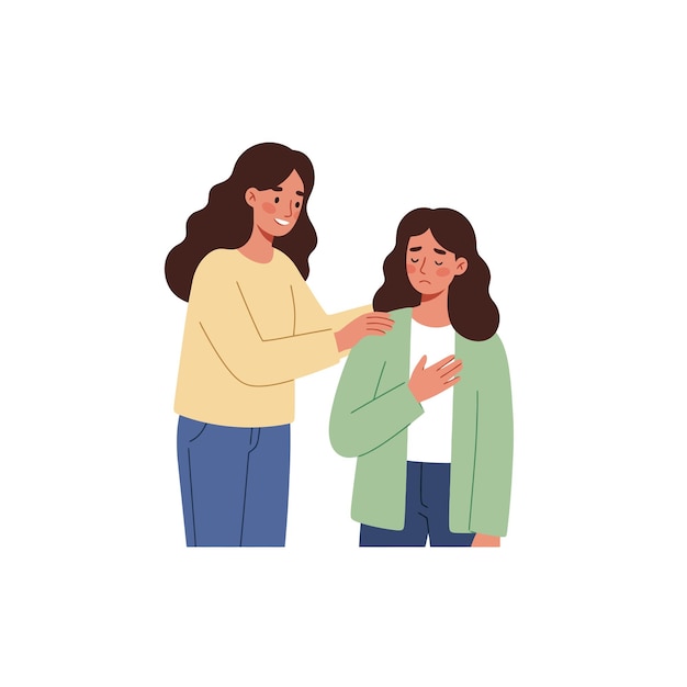 supporting friend emotional comfort illustration