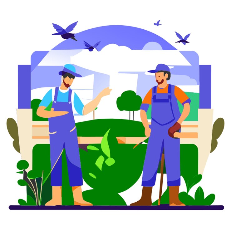 Vector supporting organic farmers vector illustration flat 2